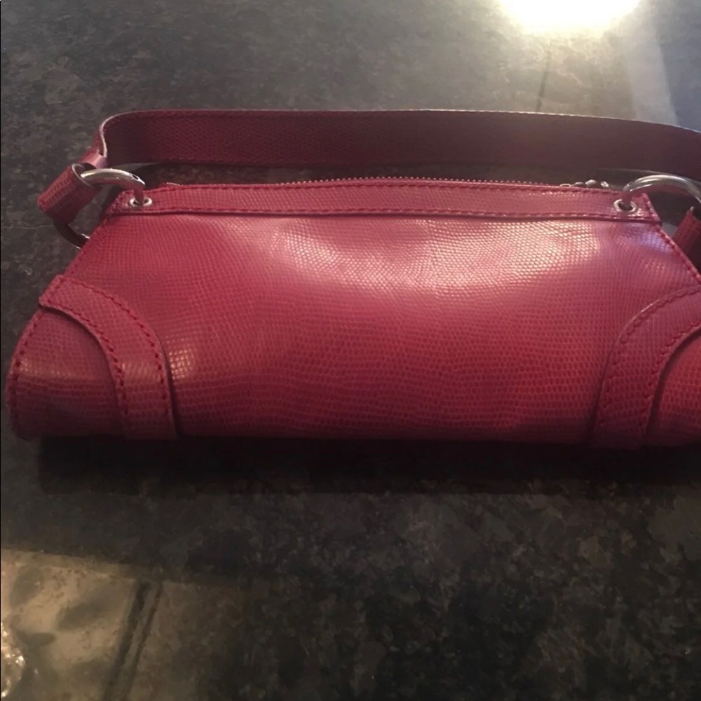 Pink Burberry embossed leather